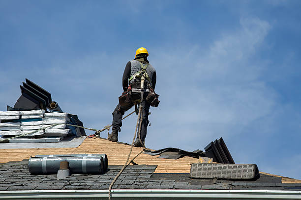 Professional Gutter Installation technician working in Dresser, WI